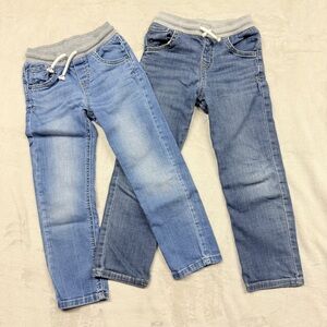 Cat & Jack Kids Blue Jeans BUNDLE with Gray Waistband size 5T
